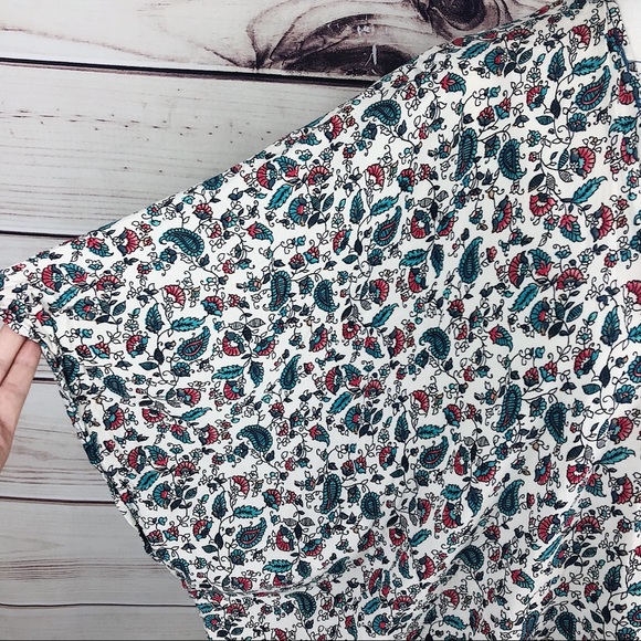 F21 Floral Paisley Color Block Kimono Size Small - Picture 6 of 8